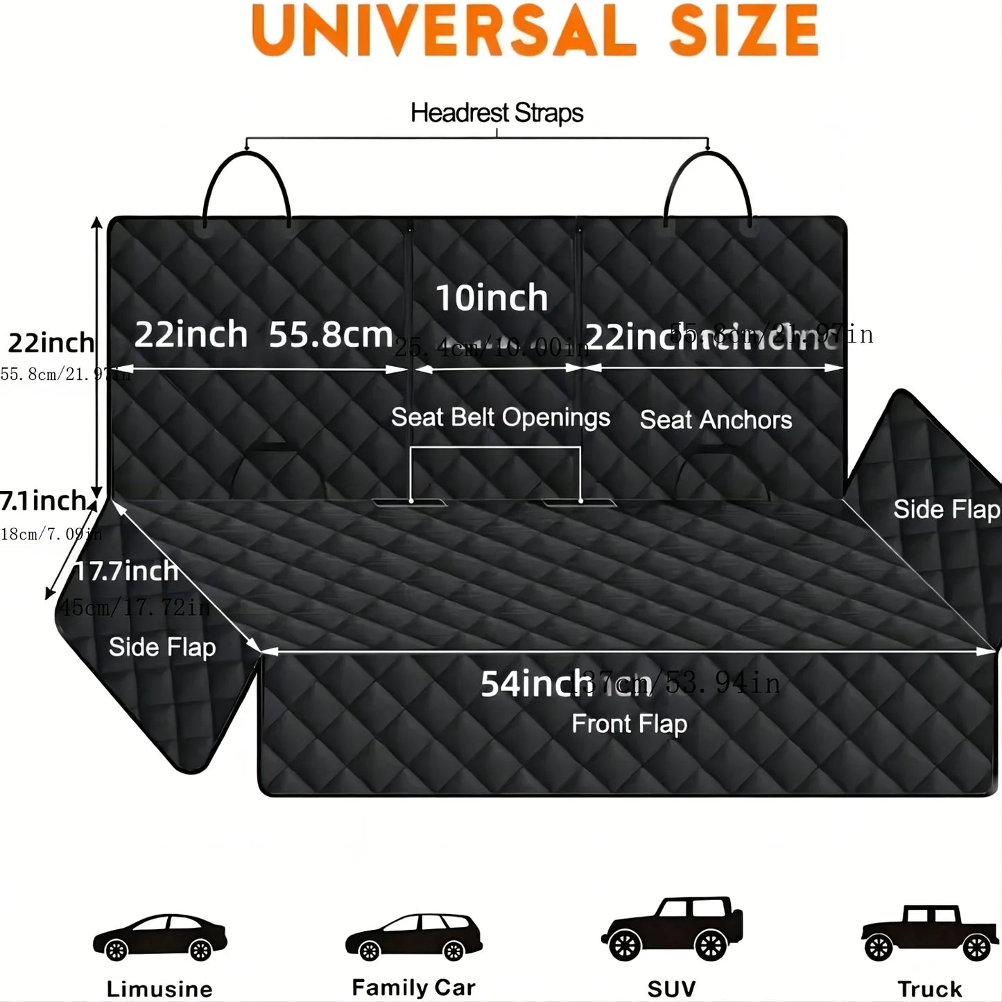 Premium Car Seat Cover for Dogs Durable Scratch Proof Slip Resistant Protects from Fur Mud Washable Back Seat Pet Cover